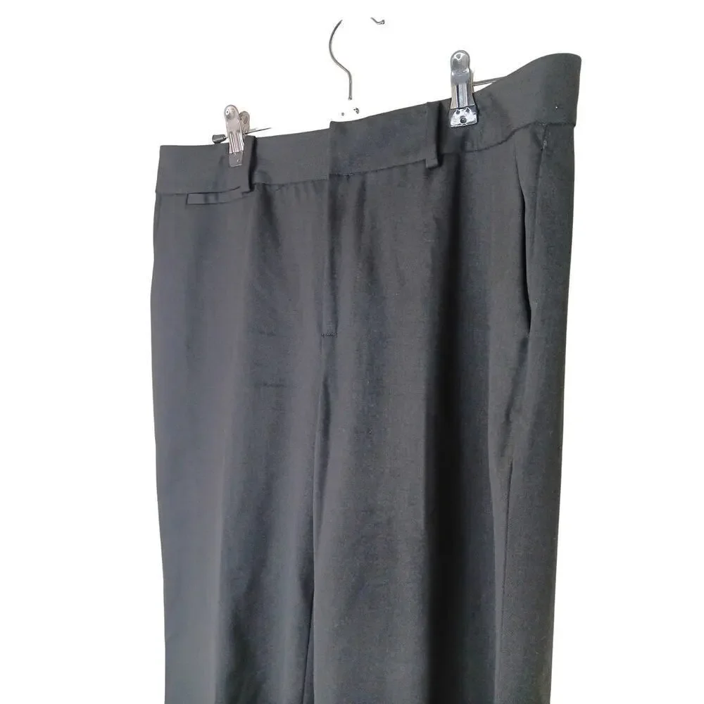 Lauren Ralph Lauren Petite Women’s Black Dress Pants Size 8P Wool Blend Wide Leg